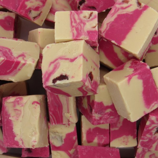 White Chocolate Cranberry Fudge